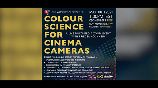 Csc Workshops Colour Science For Cinema Cameras Led Lighting Theory